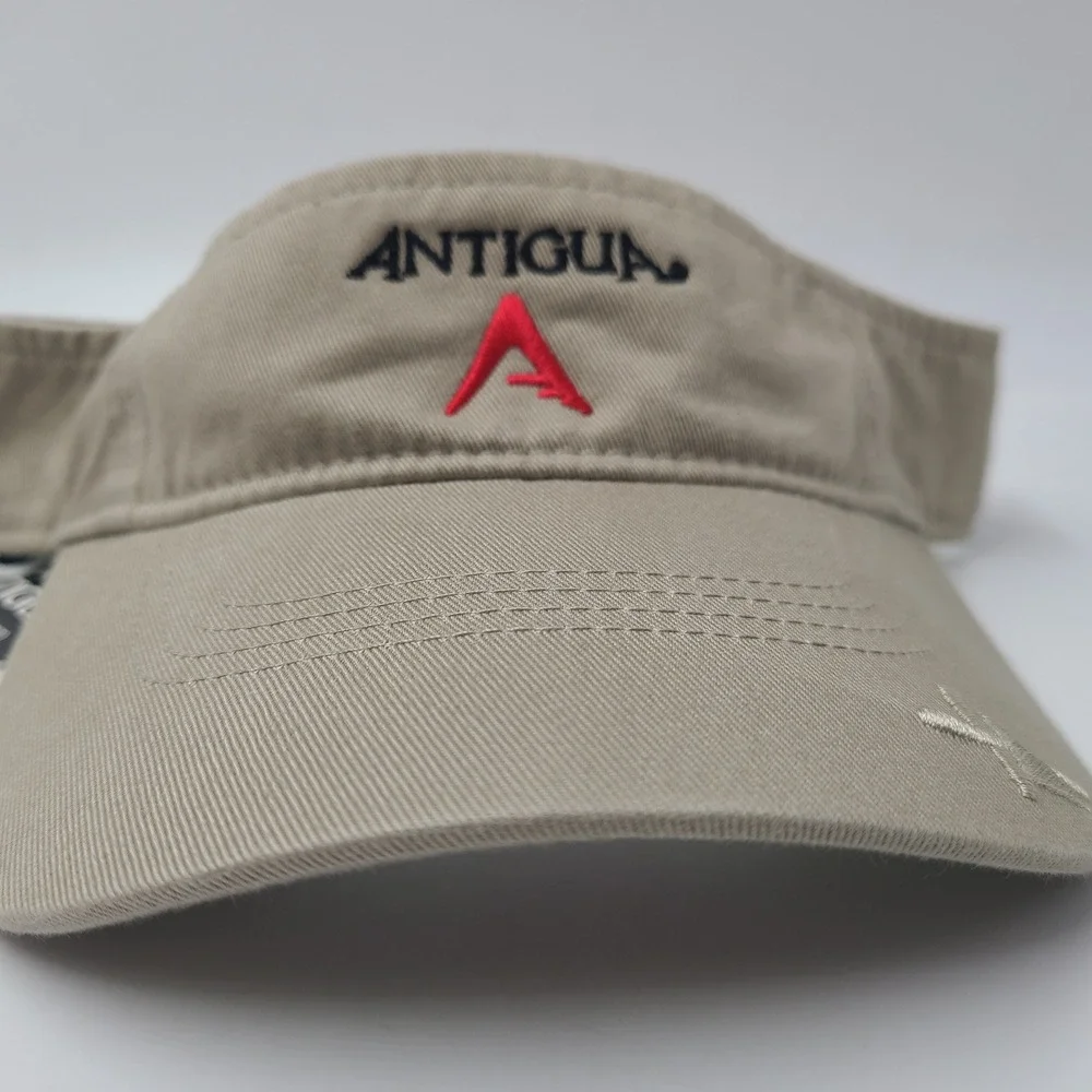 Antigua Visor Hat Adjustable Beige Red Black Golf Sports Sun Outdoors Hiking Men
